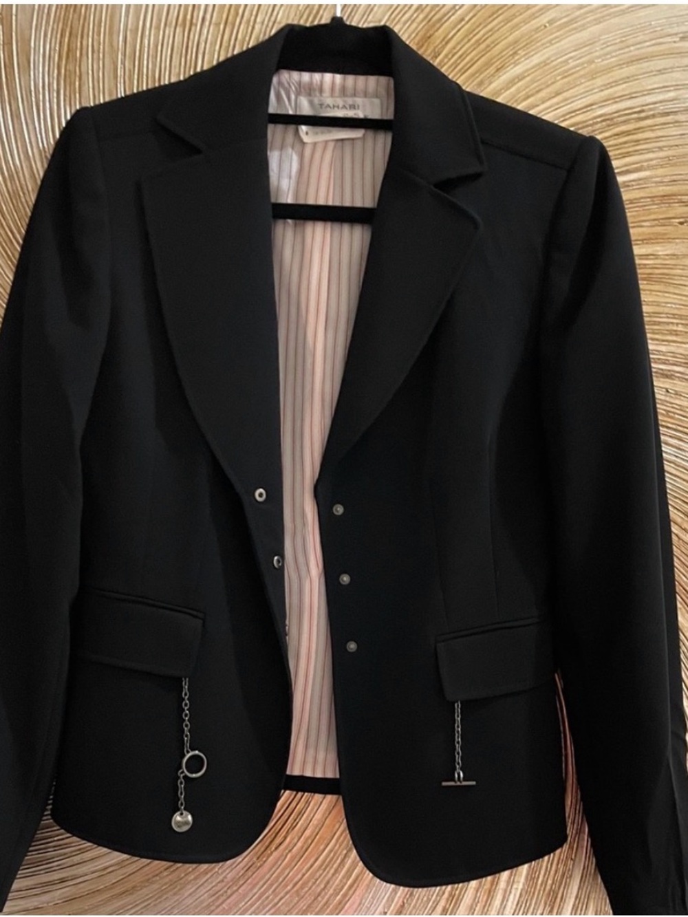 Tahari Black Women's Blazer with Chain Accents